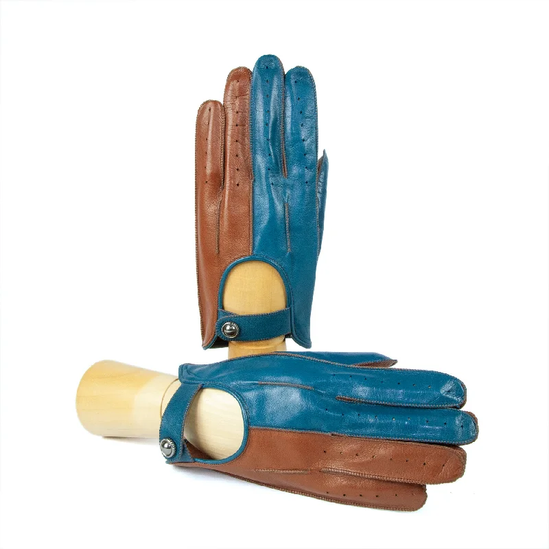 Men's bicolor driving gloves in soft nappa leather