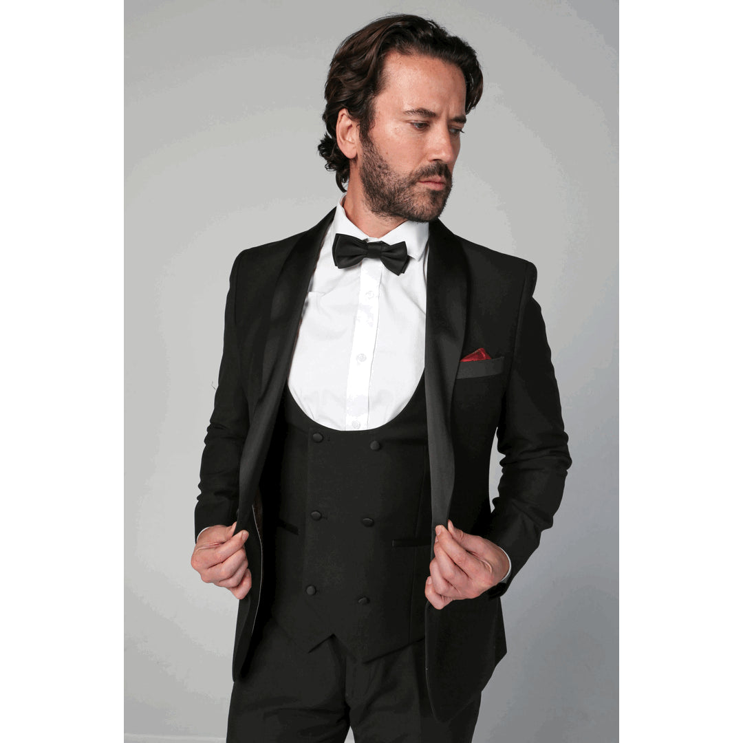 Ford - Men's Black 3 Piece Tuxedo Suit