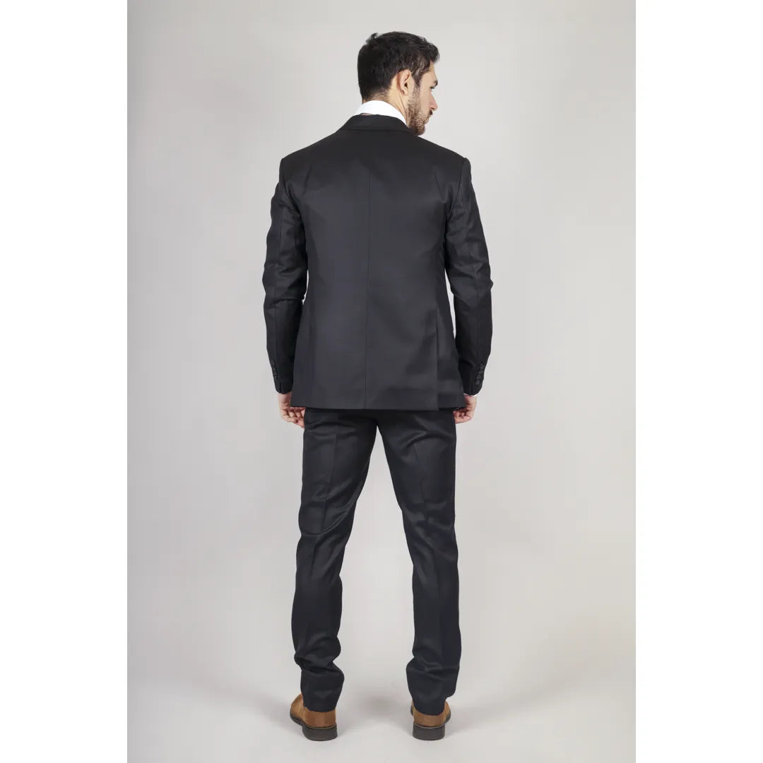 IM1-DB - Men's Black 3 Piece Suit