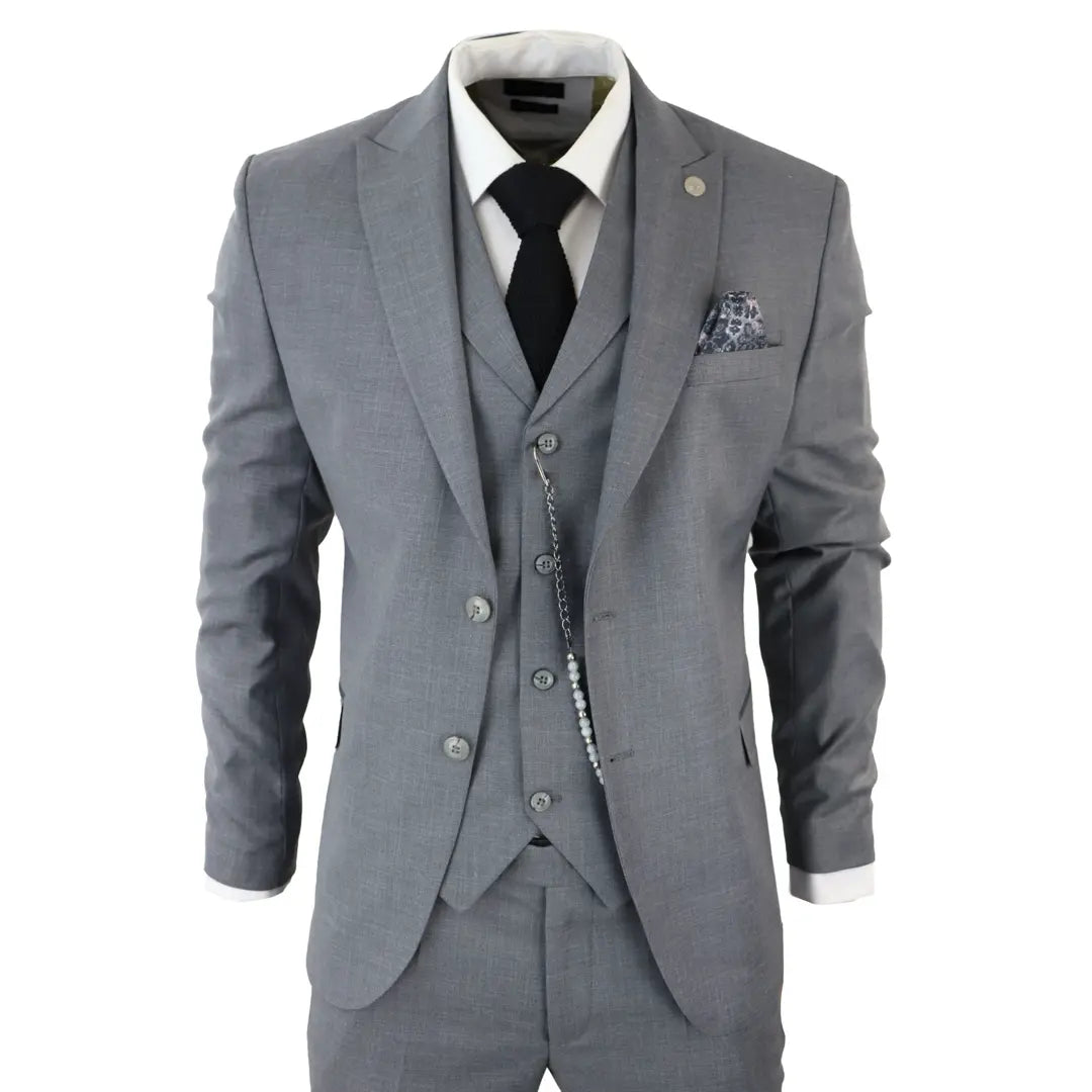 James - Men's 3 Piece Grey Classic Suit