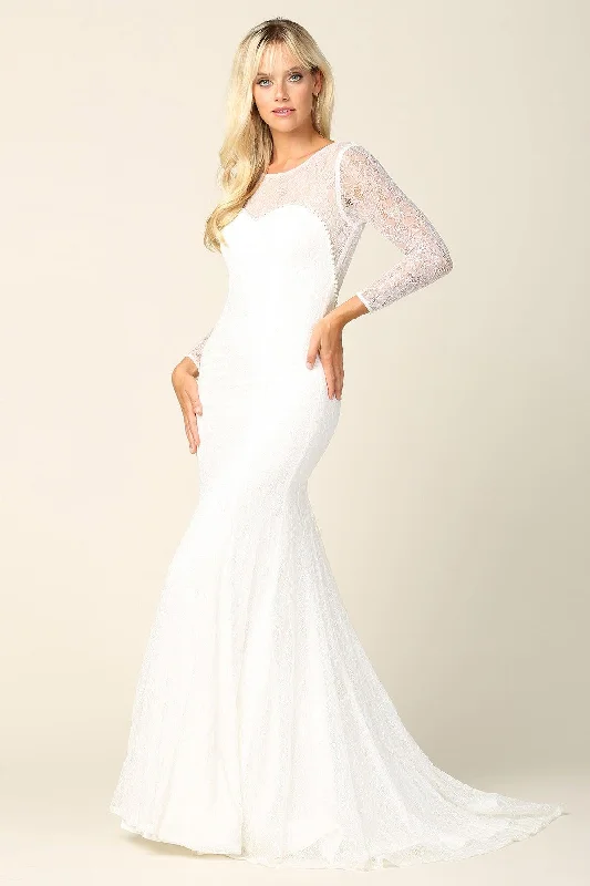 Long Sleeve Bridal Gown Lace Wedding Dress